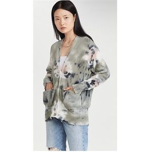 NWOT young fabulous & broke indie distressed tie dye cardigan